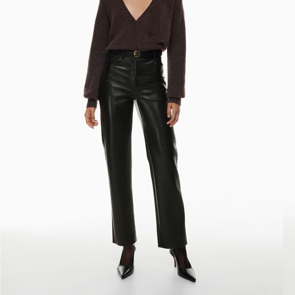 Wilfred The Melina pant, high waisted black vegan leather pants, size 2, NWT